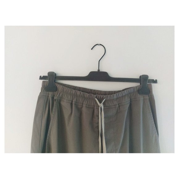 Rick Owens Taupe Drawstring Cropped Trousers Size 32 - Picture 2 of 7